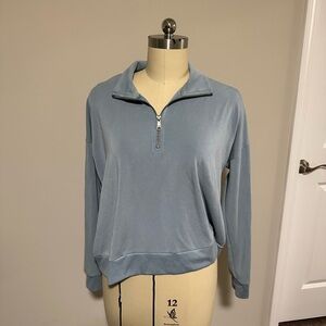 Natural Reflections Women's Light Blue Quarter-Zip Sweatshirt